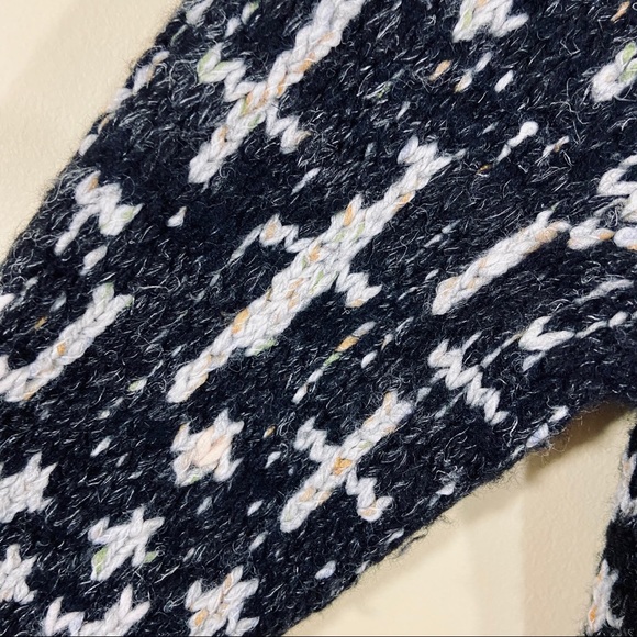 Free People Sustainable Black & White Wool Angola Blend Coop Neck Sweater Dress - Picture 15 of 16